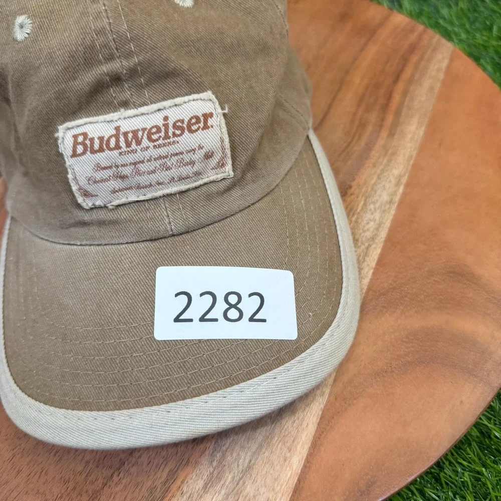 Budweiser King of Beers Hat Mens One Size Brown Vintage Patch Adjustable